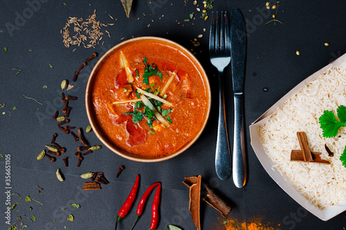 Photography Indian food and spicy spices, stylish photos for the menu