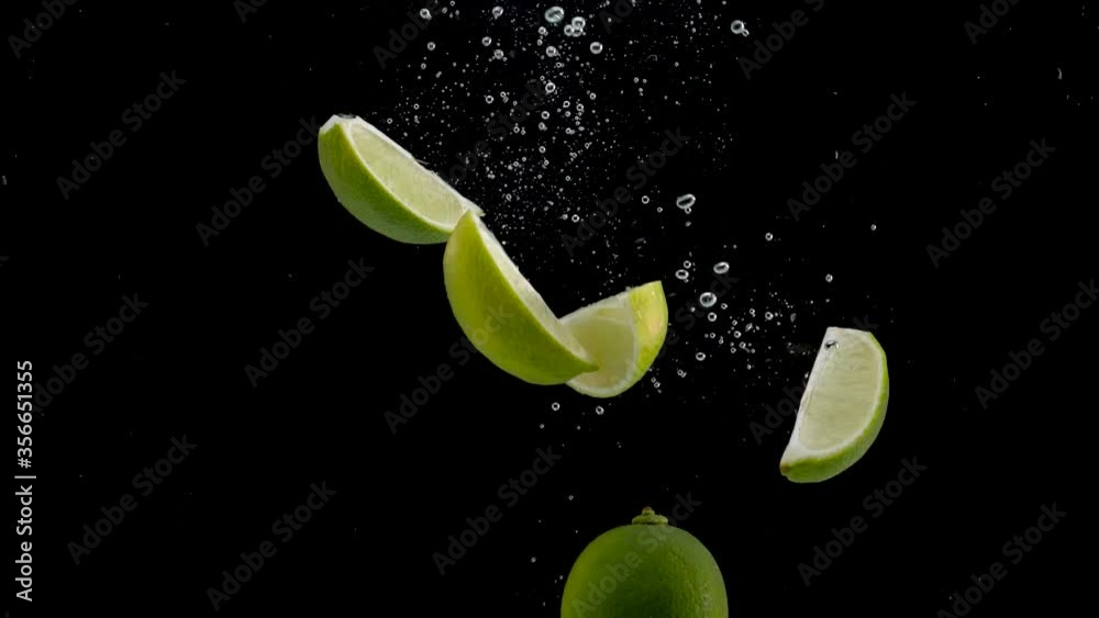 Lime Falling Into Water