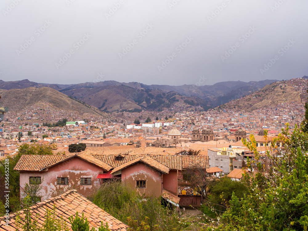 View of city centre of Cusco Peru, South America