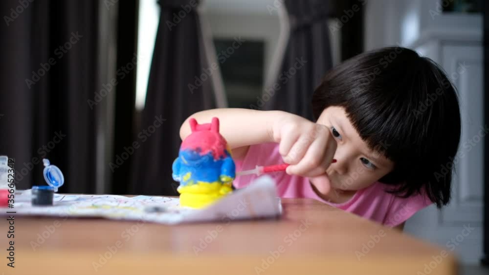 child paint color on paper, education concept child paint color on paper, education concept