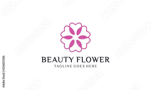 Creative and simple flower for logo design vector editable	
