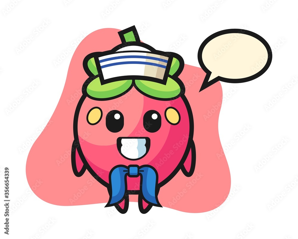 Strawberry cartoon as a sailor man Strawberry cartoon as a sailor man