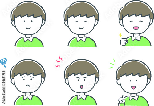 男の子のイラスト　6パターン
