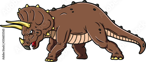 Vector Cartoon Triceratops