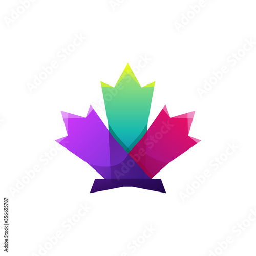 awesome maple leaf color logo