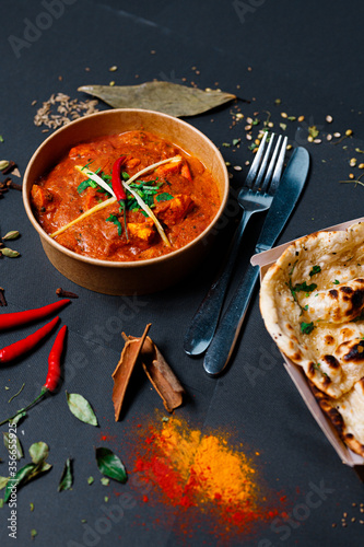 Canvas Print Indian food and spicy spices, stylish photos for the menu