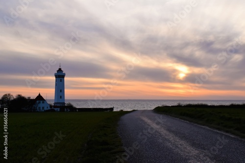 sunset over the lighthouse