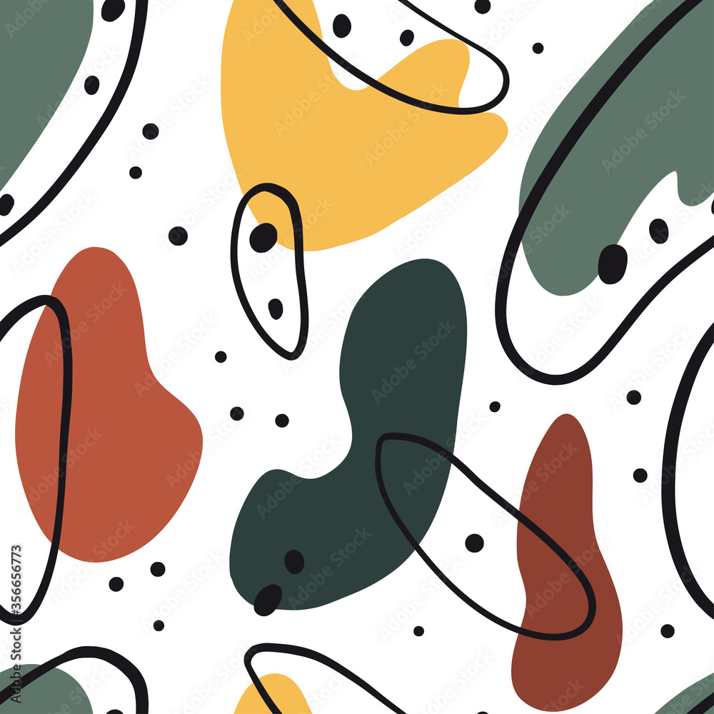 Simple seamless pattern with colorful abstract shapes