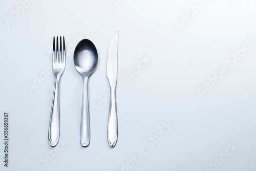 Metal cutlery for table decoration 