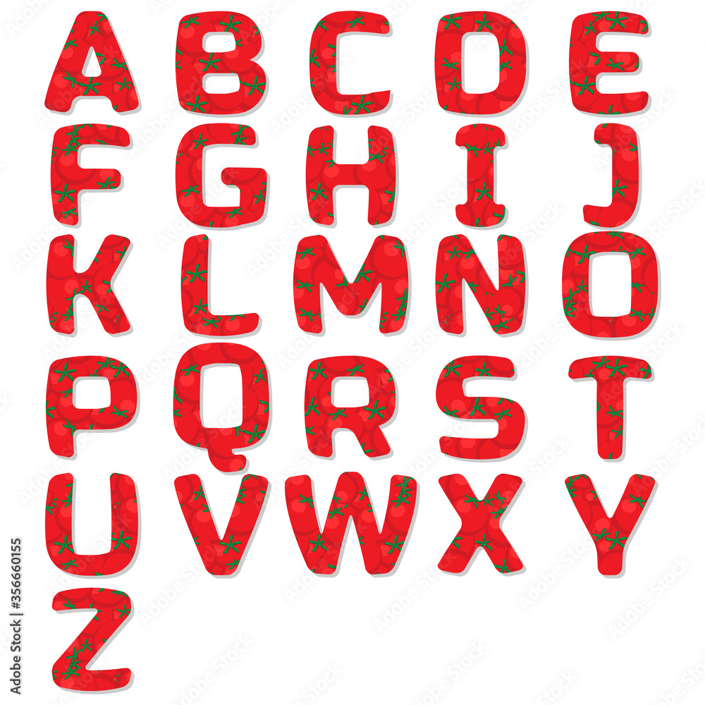 Tomato alphabet set Tomato alphabet set