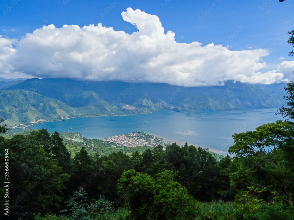 View over Lago Atitlan from Volcano San Pedro, Guatemala