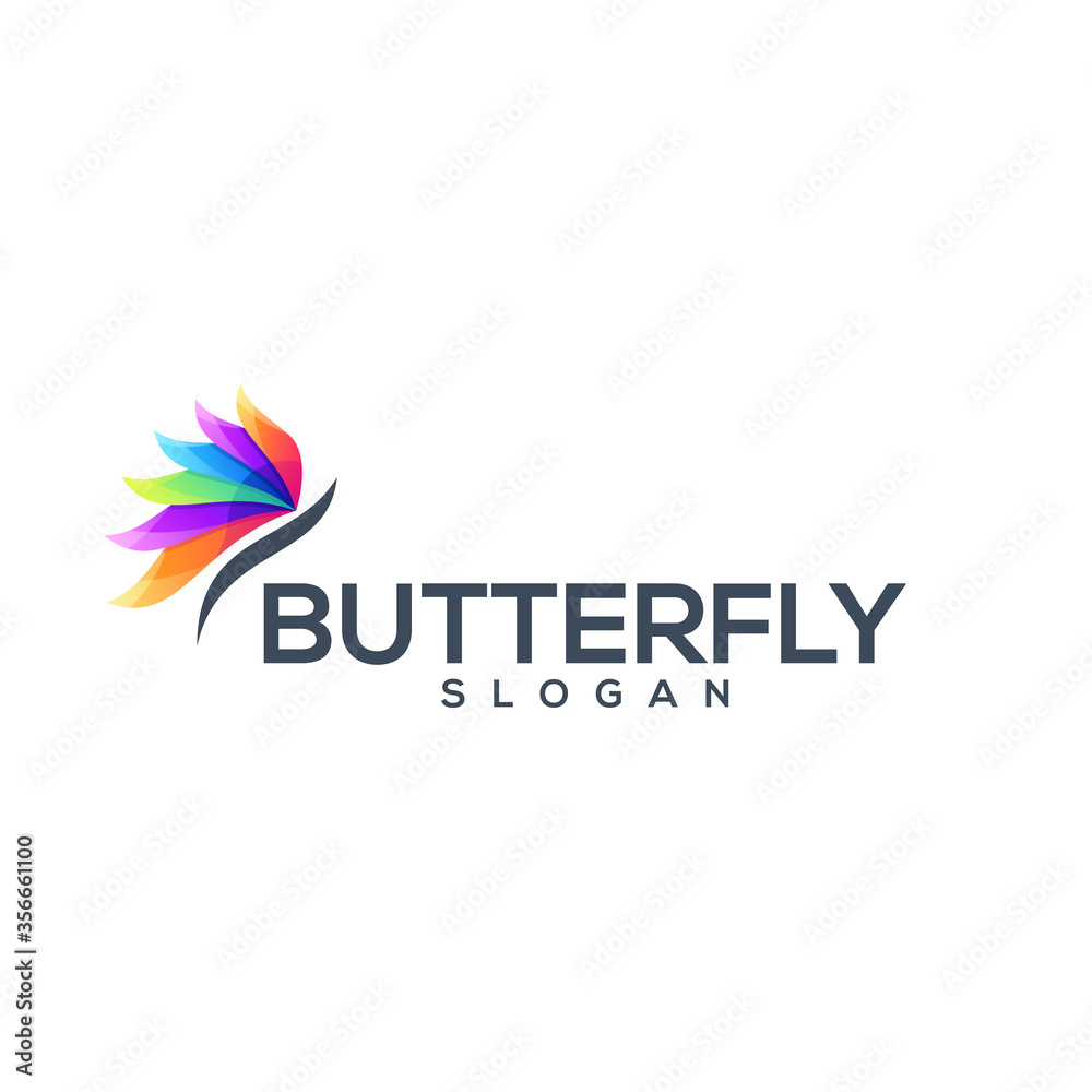 Fototapeta premium awesome butterfly color logo