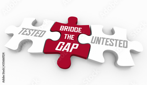 Tested Untested Bridge the Gap Puzzle Health Care Checks 3d Illustration