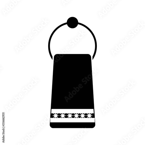Towel on a round towel holder sign eps ten