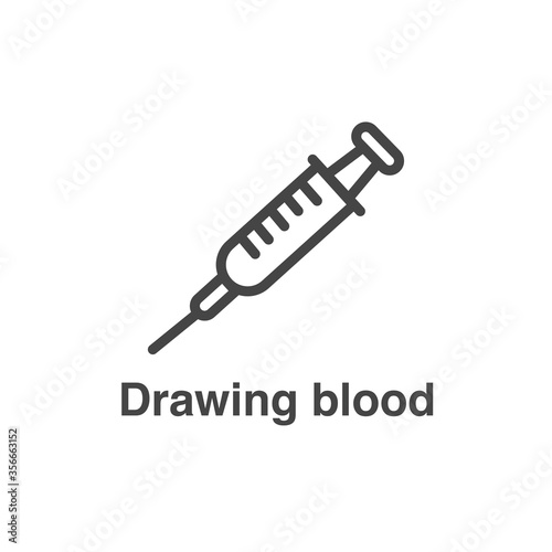 Blood testing and work icon showing one aspect of blood draw process