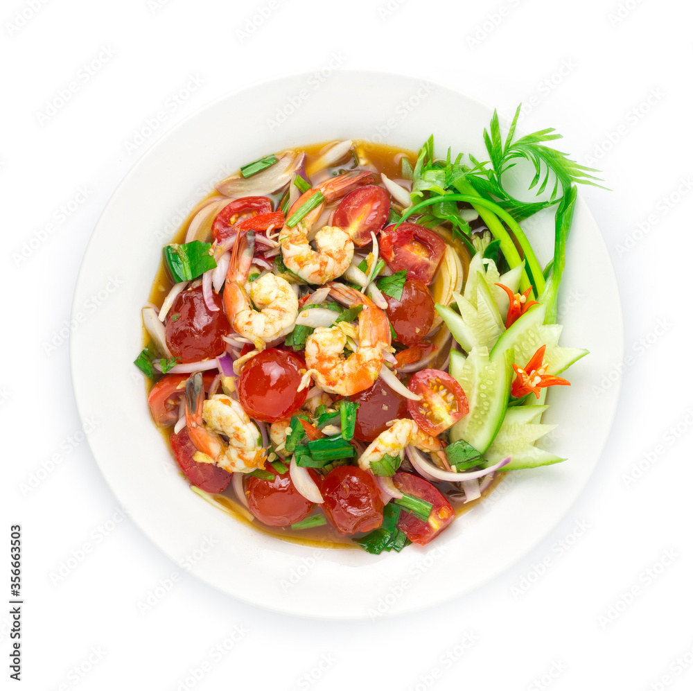Spicy Salad Egg Yolks with Boiled Shrimps vegetable Spicy Salad Egg Yolks with Boiled Shrimps vegetable