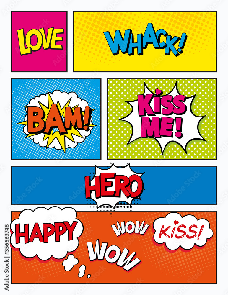 Obraz premium Comic book page