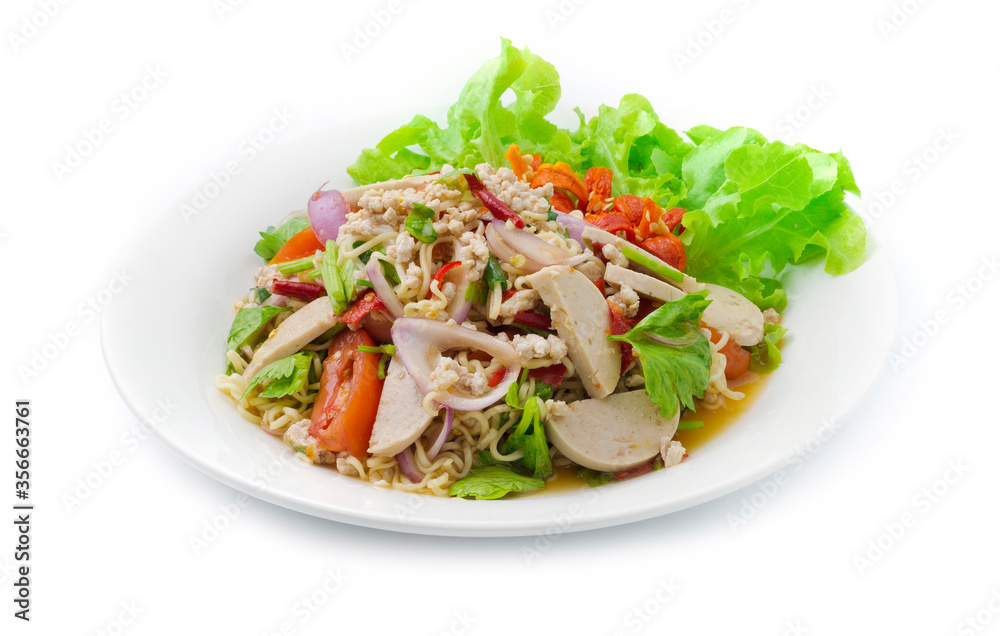 Spicy Salad Instant Noodles  with Vietnamese Pork