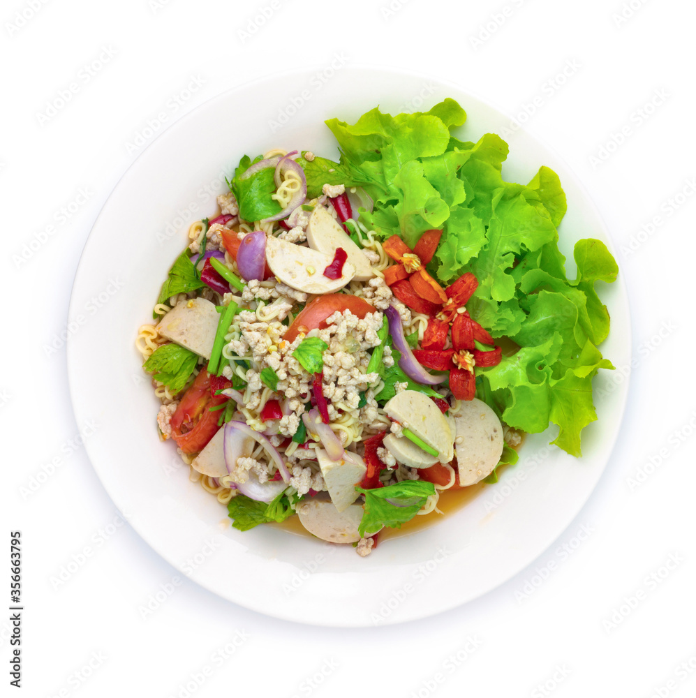 Spicy Salad Instant Noodles with Vietnamese Pork Spicy Salad Instant Noodles with Vietnamese Pork