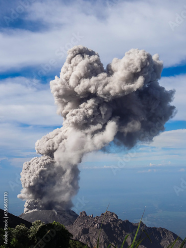 Erupting Volcano Releases Plume Of Ash