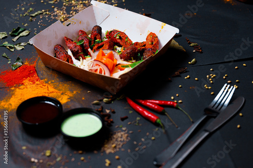 Photography Indian food and spicy spices, stylish photos for the menu