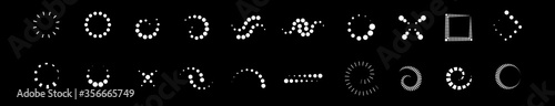 Abstract Dot Circle Icons Set. Halftone Logo Concept. Dotted Circle Isolated - Vector. Creative Icons For Dotted Logo, Tech Icon, Square Element And Logotype. Abstract Circle Dot Technology Logo