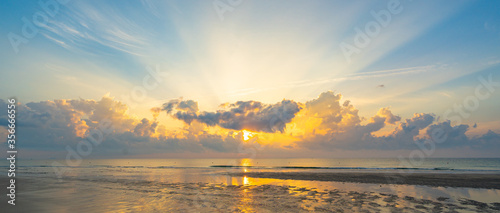 Morning sunrise view at sea photo