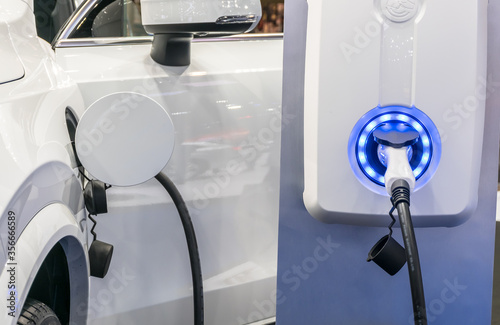 Tableau sur toile Electric Car in Charging Station new technology new innovation Future energy