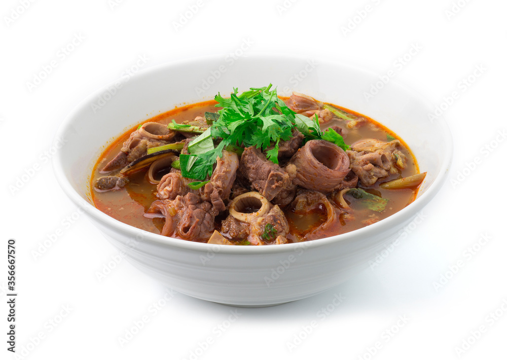 Spicy Soup Offal and Pork Salad with ingredient Spicy Soup Offal and Pork Salad with ingredient