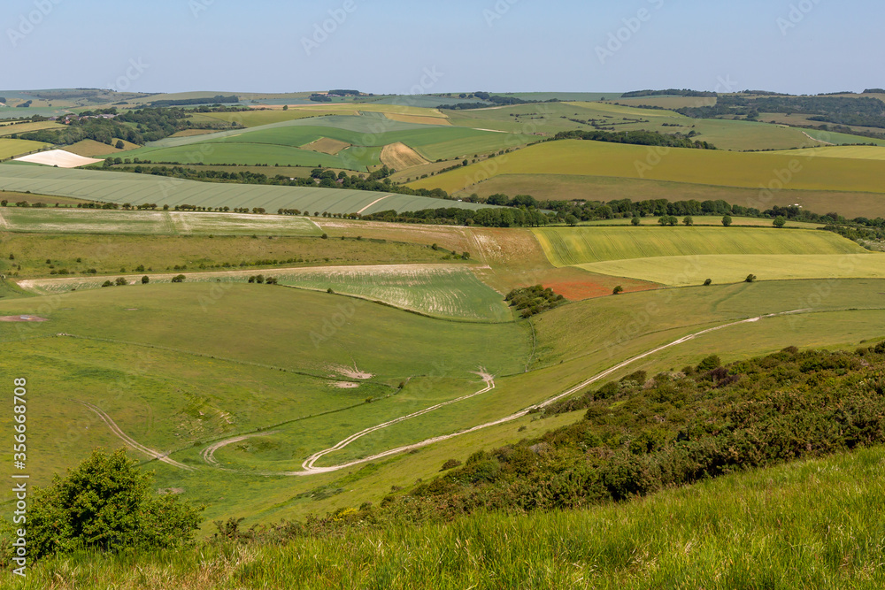 Looking out over a vast rural Sussex view, from Kingston Ridge