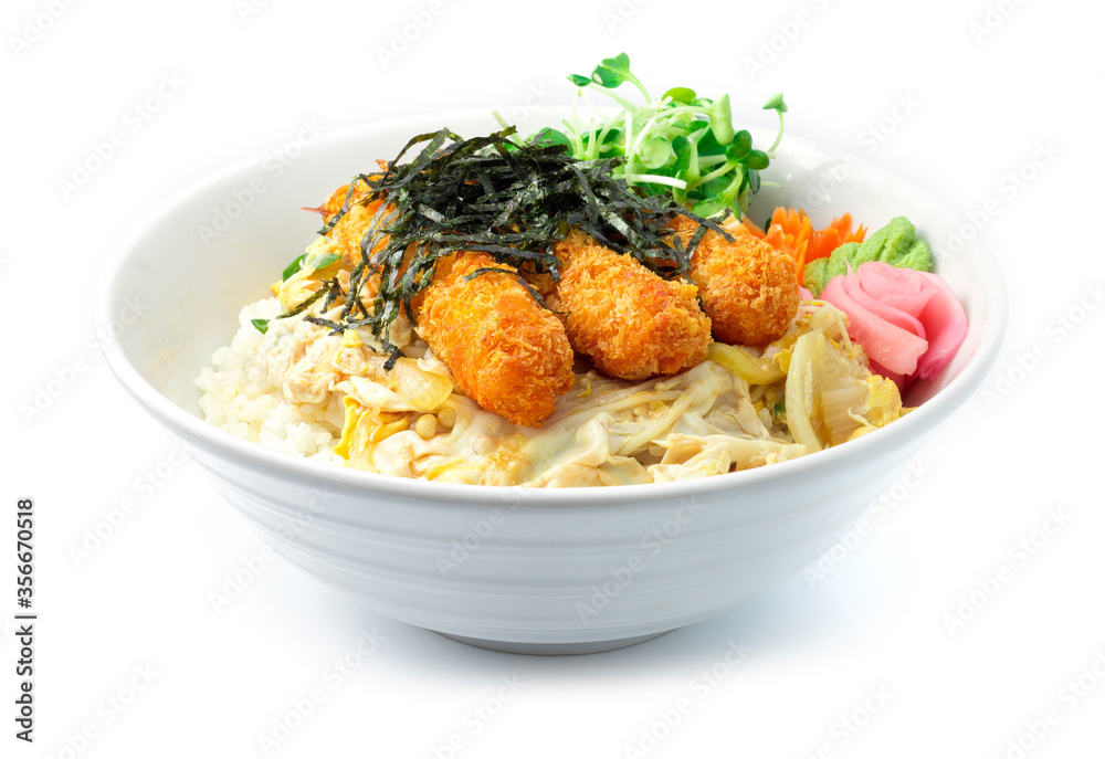 Shrimp Tempura don with rice or deep fried Shrimp Shrimp Tempura don with rice or deep fried Shrimp