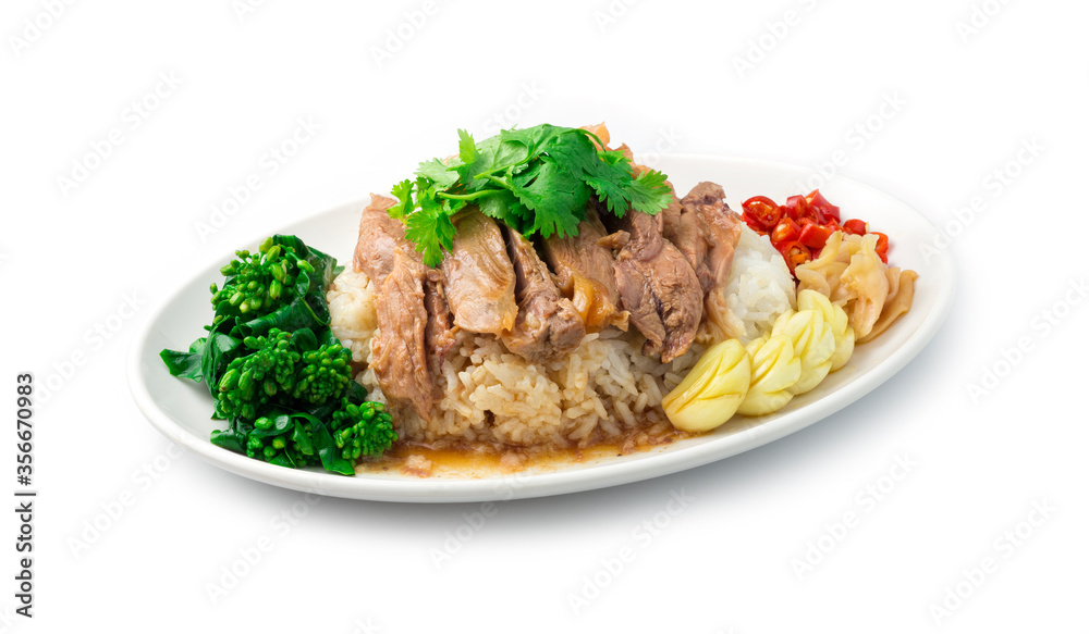 Stewed Pork Leg cutlet boiled in Sweet Brown Sauce Stewed Pork Leg cutlet boiled in Sweet Brown Sauce
