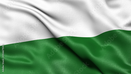 Photos Flag of Saxony waving in the wind. 3D illustration.