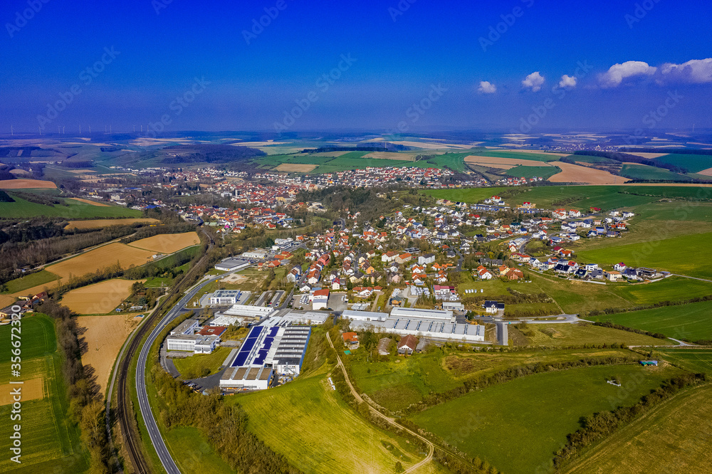 Stadt Arnstein in Bayern aus der Luft