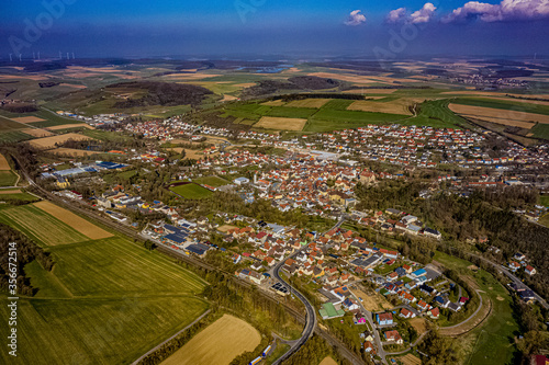 Stadt Arnstein in Bayern aus der Luft photo