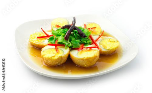 Fried Boiled Eggs in Sweet Tamarind Sauce
