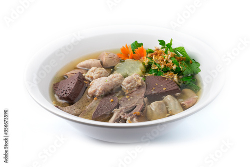 Pork Blood Soup is clear soup that uses pork blood