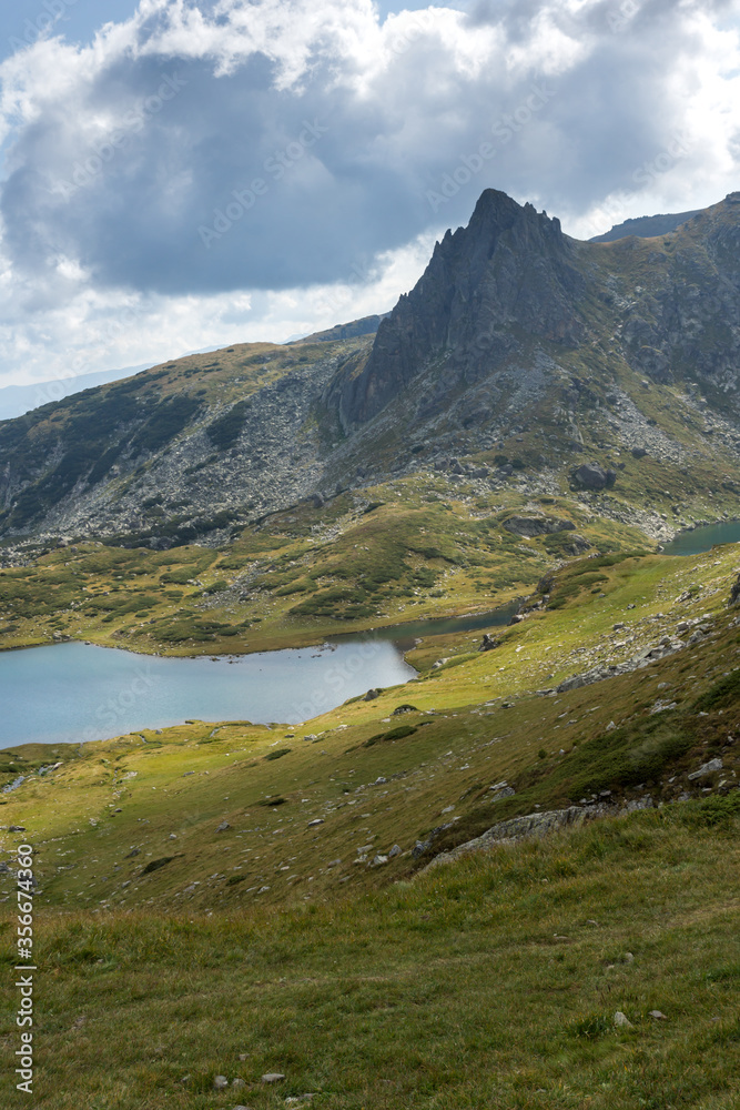 The Twin Lake, Rila Mountain, The Seven Rila Lakes, Bulgaria The Twin Lake, Rila Mountain, The Seven Rila Lakes, Bulgaria