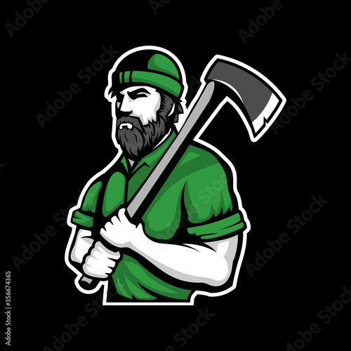 lumberjack logo vector template