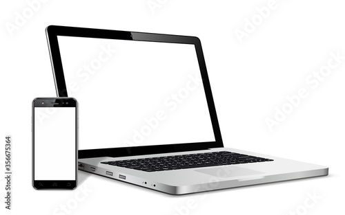 Modern smart phone and laptop device with blank touch screen