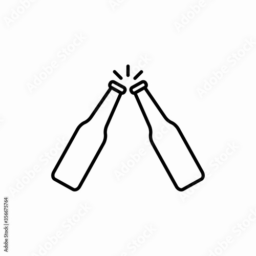 Outline beer bottle toast icon.Beer bottle toast vector illustration. Symbol for web and mobile