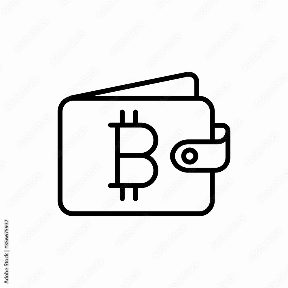 Outline bitcoin wallet icon.Bitcoin wallet vector illustration. Symbol for web and mobile Outline bitcoin wallet icon.Bitcoin wallet vector illustration. Symbol for web and mobile