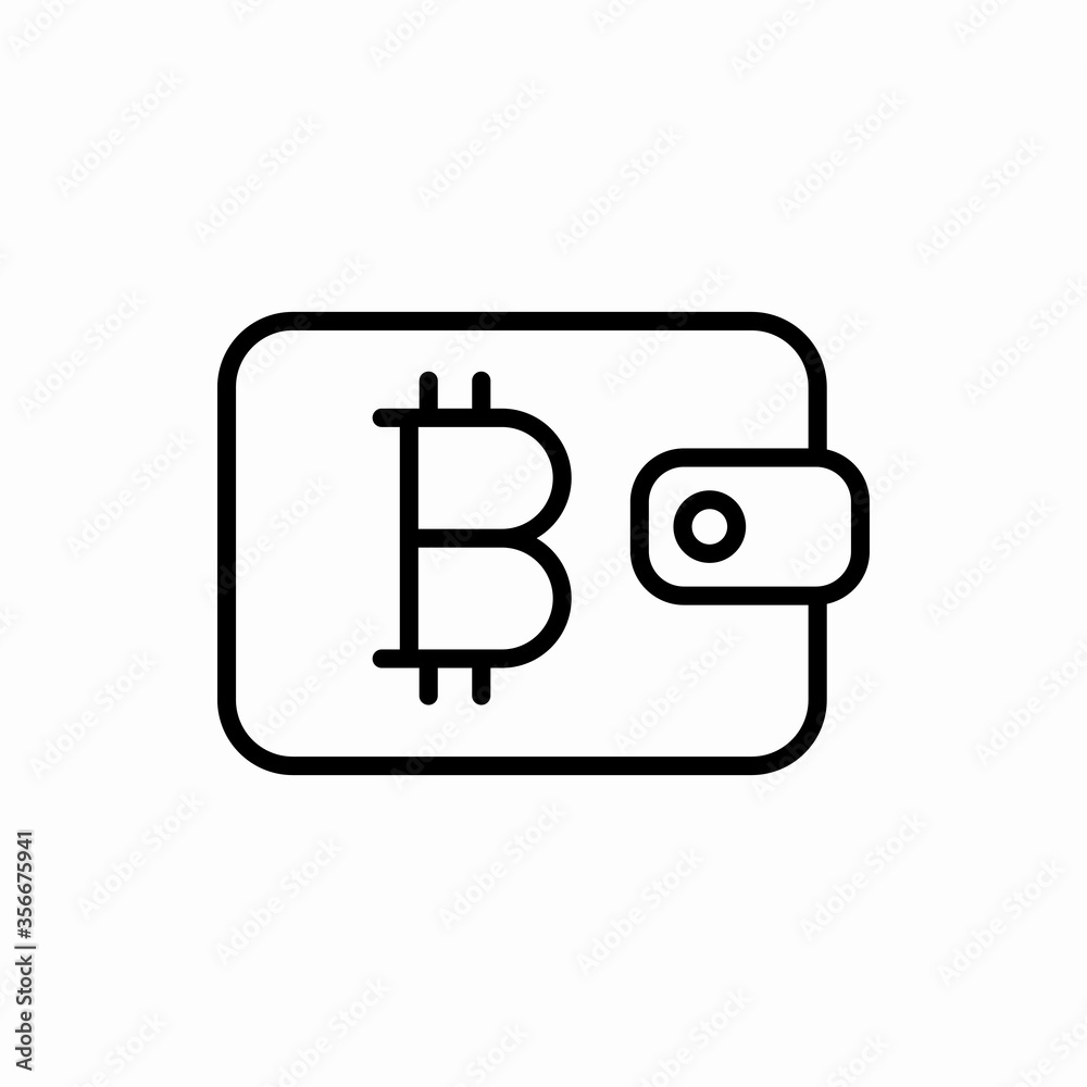 Outline bitcoin wallet icon.Bitcoin wallet vector illustration. Symbol for web and mobile Outline bitcoin wallet icon.Bitcoin wallet vector illustration. Symbol for web and mobile