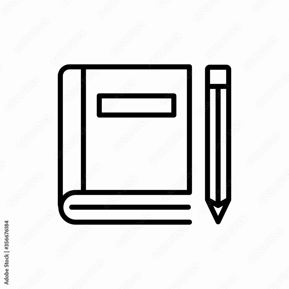 Outline book and pencil icon.Book and pencil vector illustration. Symbol for web and mobile Outline book and pencil icon.Book and pencil vector illustration. Symbol for web and mobile