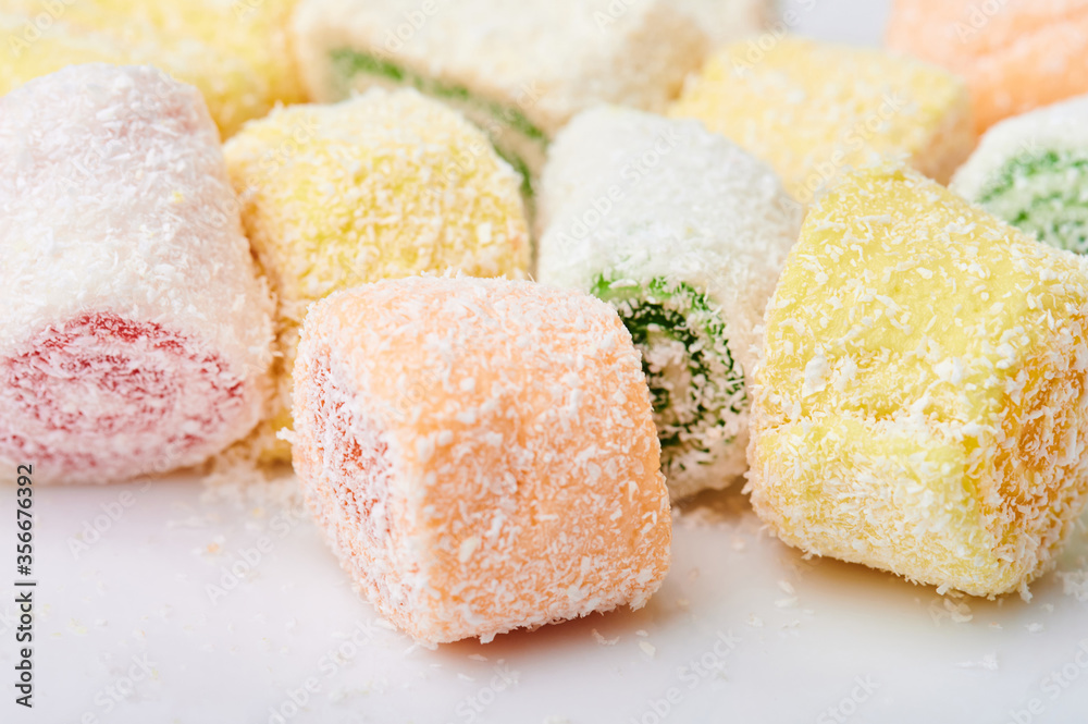 Sweet rolls in coconut powder