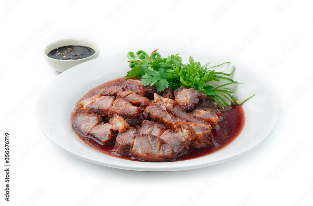 Barbecue Red Pork in Sweet Red Gravy Sauce