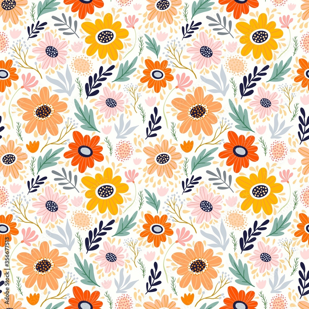 Seamless pattern/background with flowers