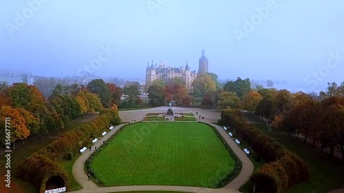 Aerial Germany Schwerin Castle Schloss Schwerin.