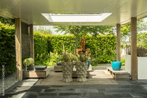 lounge area in the garden