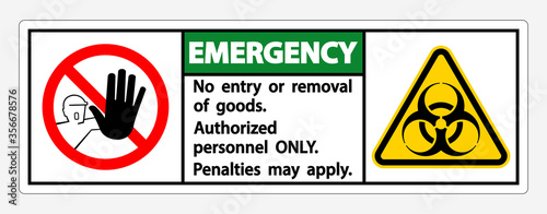 Emergency Quarantine Holding Area Sign Isolated On White Background,Vector Illustration EPS.10